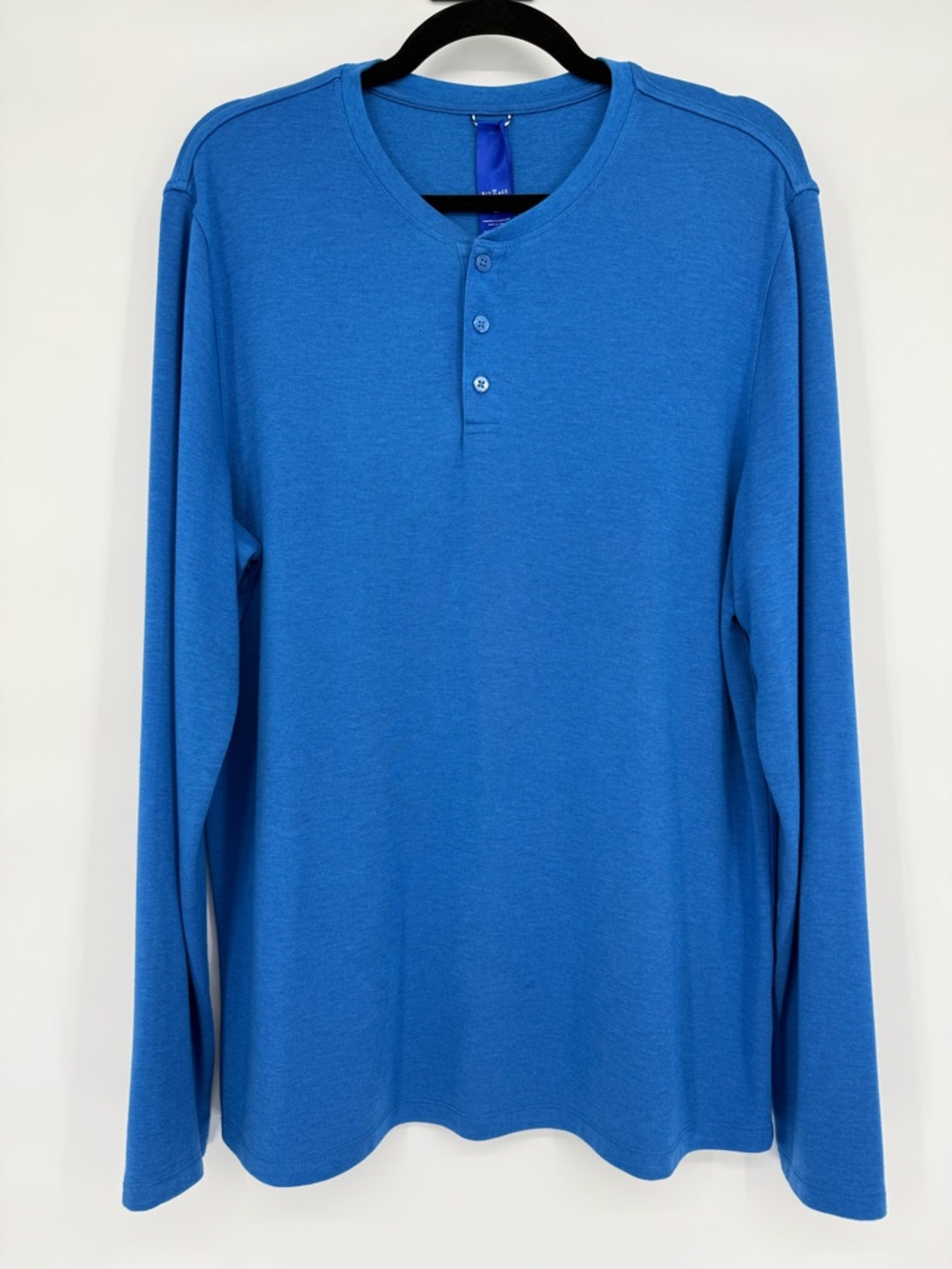 Kit And Ace Long Sleeve Henley Shirt Large Performance Stretch Casual Minimal